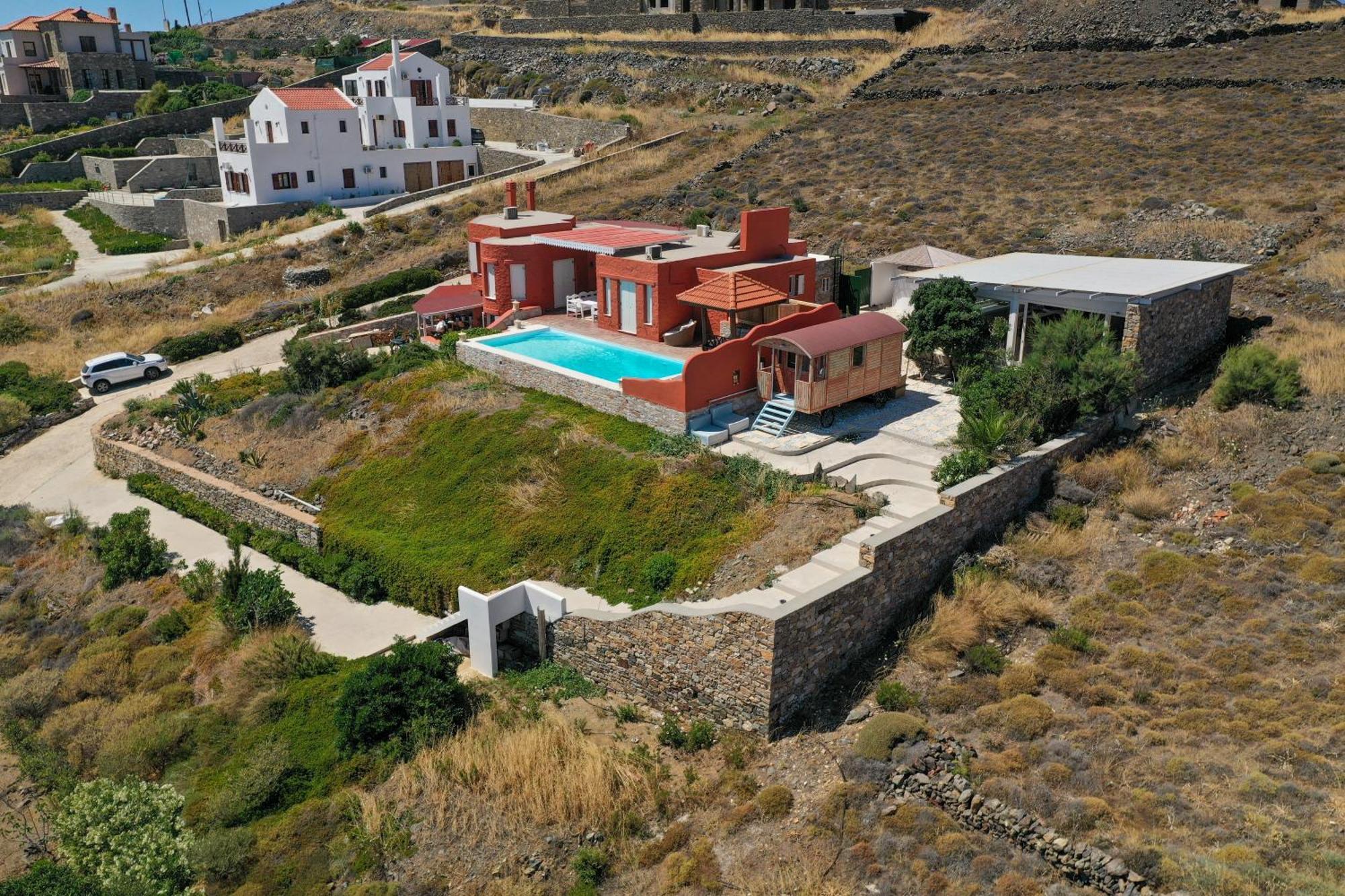 Villa Zen Dans Le Bleu Ermoupoli Bagian luar foto